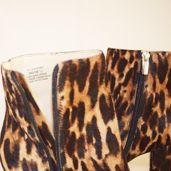 SOLD / Vince Camuto Leopard Calf Hair Platform Bootie  / Size 8M - Picture 8 of 10